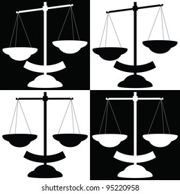 Variants of black and white balance scale