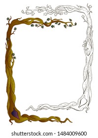 Variants of the border in the form of a tree with roots and branches