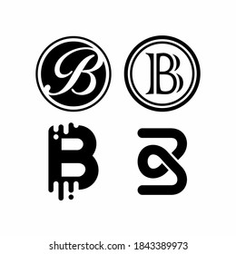 Variation of B initial letter vector logo template