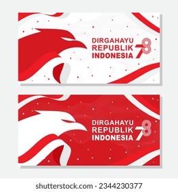 variation banner greeting Dirgahayu Republik Indonesia 78th, which means 78th Indonesian Independence Day