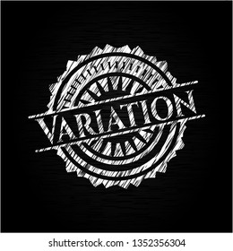 Variation chalkboard emblem on black board
