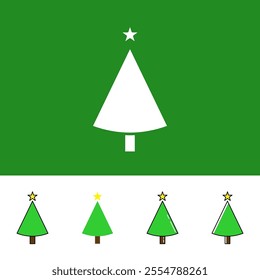 Variation of Christmas Tree Vector Icon Style. Fourth Style Editable Vector Icon