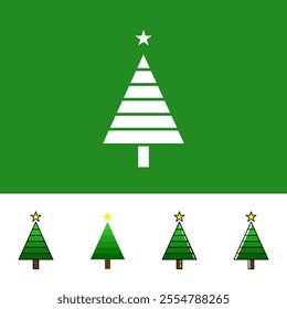 Variation of Christmas Tree Vector Icon Style. Sixth Style Editable Vector Icon