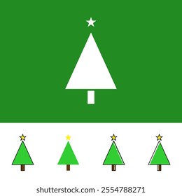 Variation of Christmas Tree Vector Icon Style. Tenth Style Editable Vector Icon
