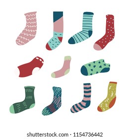 Variation Color Socks Long Socks Short Stock Vector (Royalty Free ...