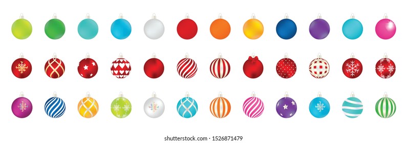 Variation Colorful christmas ball collection