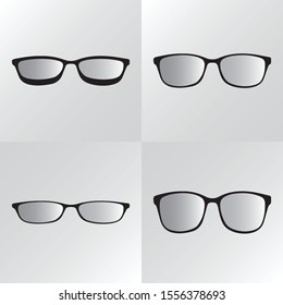 Variation of Eyeglass Frame Retro Vector