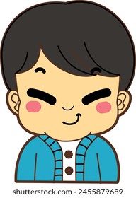 Variation of kids face from any race. Avatar of boy and girl kids. Children happy emoticon.