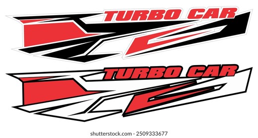 Variation lines, for vinyl sticker printing material, Text TURBO CAR, cool concept. 