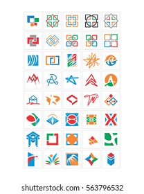 variation mixed abstract ornament image vector icon logo symbol set