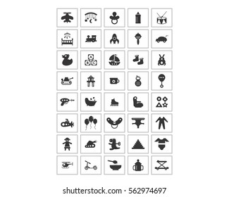 variation mixed black toy playing image vector icon logo symbol set