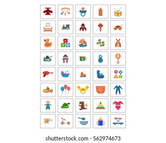 variation mixed toy playing image vector icon logo symbol set