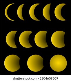 variation of the moon illustration vector design