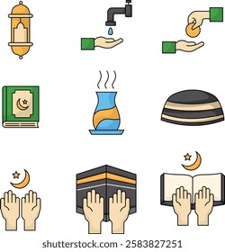 variation of ramadan icon pack design