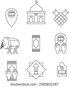 variation of ramadan icon pack design