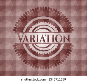 Variation red geometric emblem. Seamless.