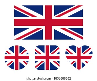 Variation set of the British flag (Union Jack) svg