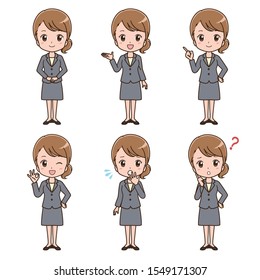 Variation set business anime cute