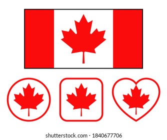 Variation set of Canadian flags (with border)