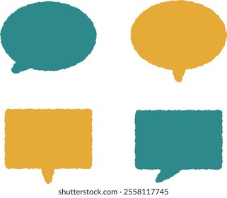 Variation set of cute handwritten-style speech bubbles