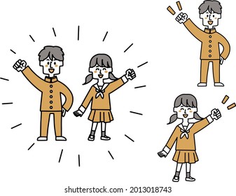 A variation set of energetic student men and women