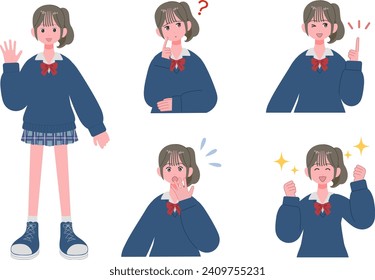 Variación del conjunto de expresiones y poses faciales de las estudiantes