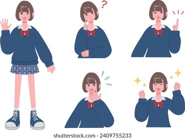 Variación del conjunto de expresiones y poses faciales de las estudiantes