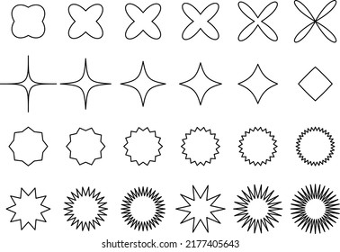 Variation set of glitter and explosion frame _ No painting with black line