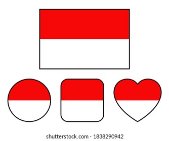 Variación de la bandera indonesia (con frontera)