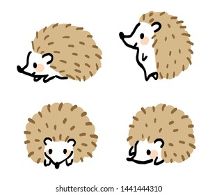 Variation set of pose of hedgehog