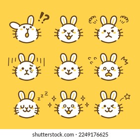 Variation set of rabbit face icons