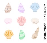 Variation set of seashell illustrations