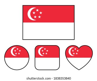 Variación de la bandera de Singapur (con frontera)