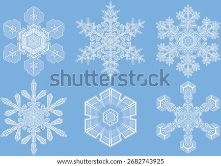 Variation set of snowflakes for winter images