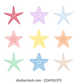 Variation set of starfish illustrations