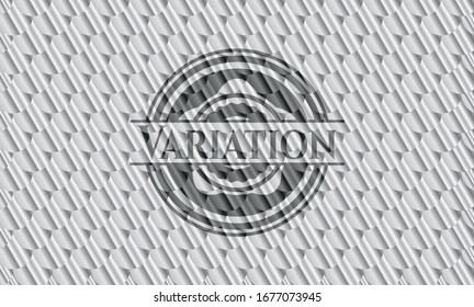 Variation silver shiny badge. Scales pattern. Vector Illustration. Detailed.