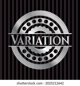Variation silvery badge or emblem. Vector Illustration. Mosaic. 