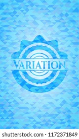 Variation sky blue emblem with mosaic ecological style background
