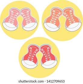 
variation of trendy slippers of a younger child