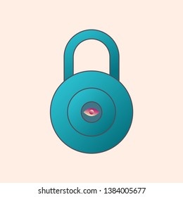 Variation vector lock icon. Eye print scanner. Symbol computer private and internet security. Business security illustration. Cyber identification sensor sign. Scan authorization