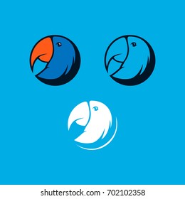Variational logo design with parrot in the circle