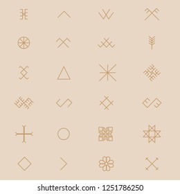 Variations of the ancient Latvian sign, symbols vector set