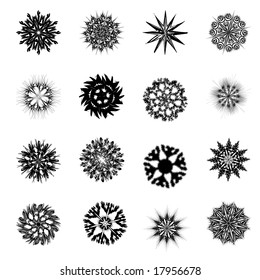 Variations of christmas snowflake - illustration, vector