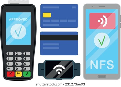 Variaciones de pago sin contacto, ilustración vectorial