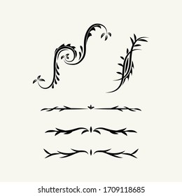 Variations of Floral Silhouette Ornament Designs