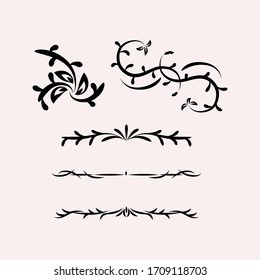 Variations of Floral Silhouette Ornament Designs