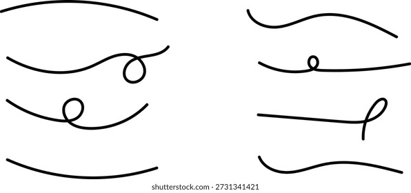 Variantes de estilos escritos a mano de la línea de la ceja y del labio superior
