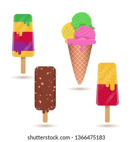 variations of ice cream. vector illustration