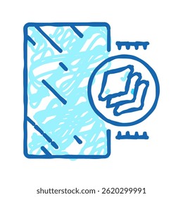 Variaciones en el grosor del espejo Vector de dibujo de ícono de doodle Variaciones en el grosor del espejo