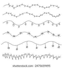 Variationen der Vektorillustration Zeichenfolgenlinienmuster